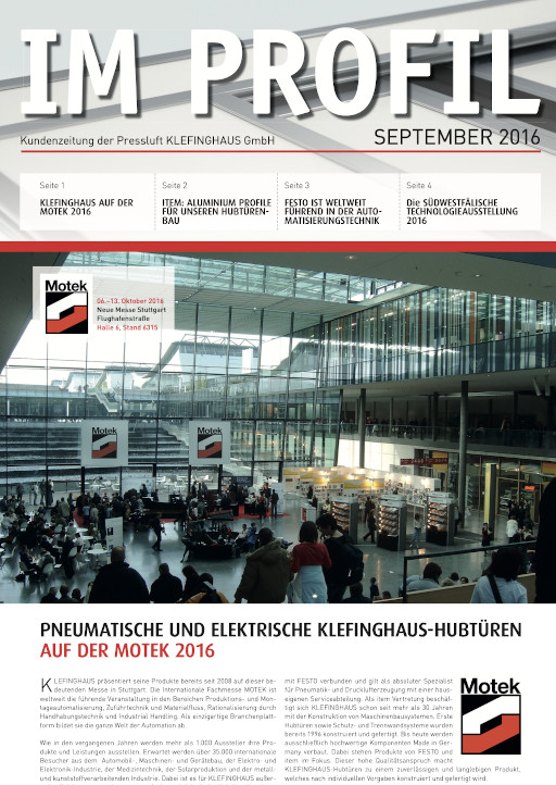 Die September-Ausgabe 2016 unserer Kundenzeitung