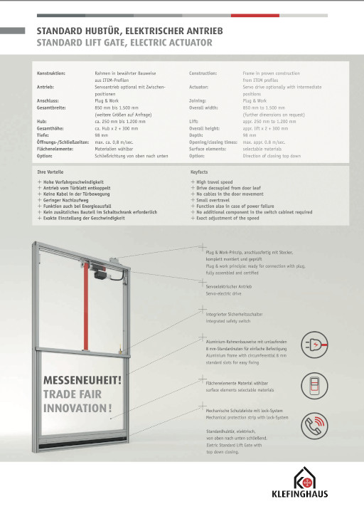 Flyer Elektrische Hubtür